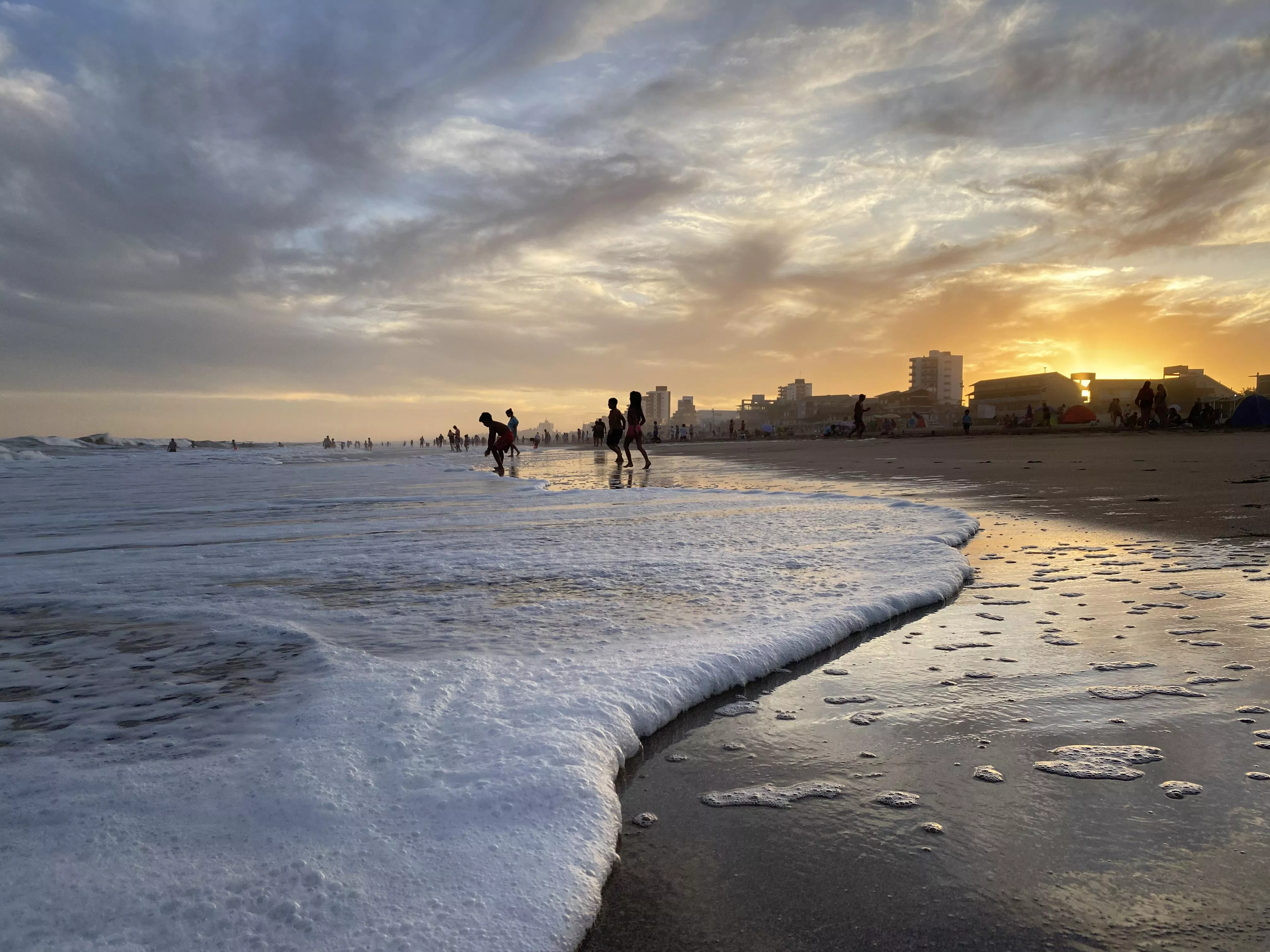 wonderful sunset on the beach