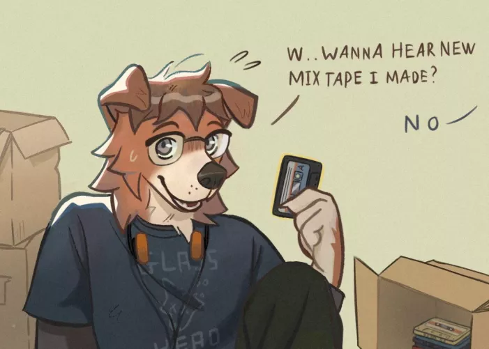 Cassette dog (art by me @vanfongg)