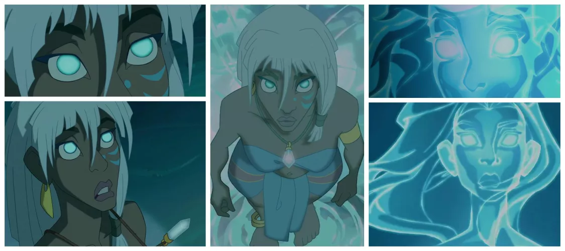 It's hard to explain to someone that my sexual awakening was Kida's glowing eyes in this scene of Atlantis. Idk why, but they looked hot af to me. (and still do)