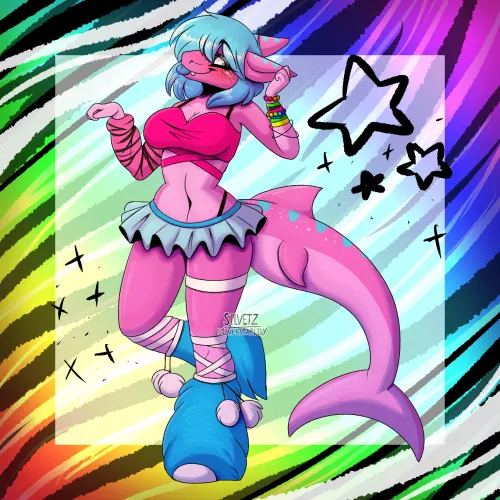 Kandi raver [art by me, @silverstarlily on Twitter]