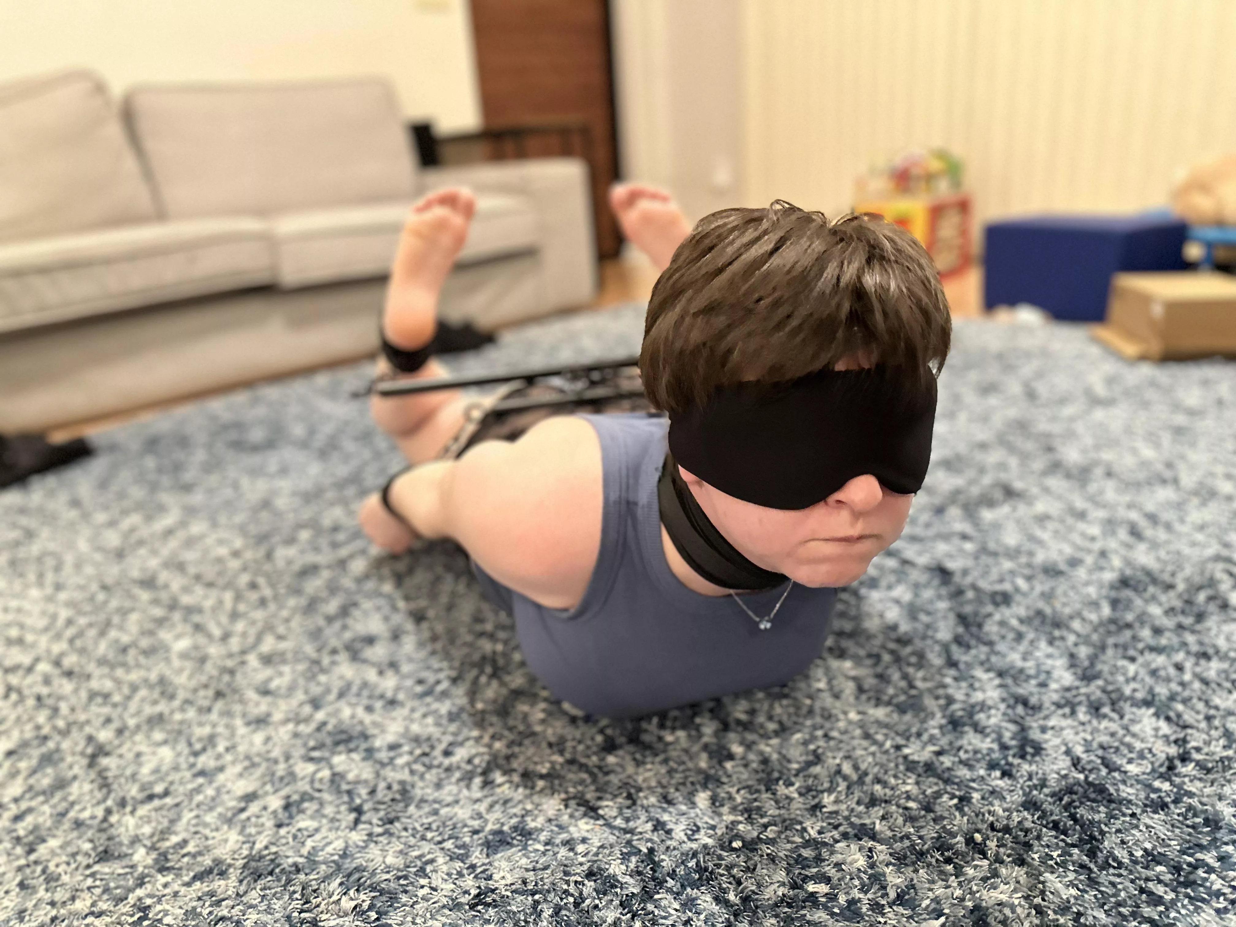 Stay at home mom relaxing after a hard day.