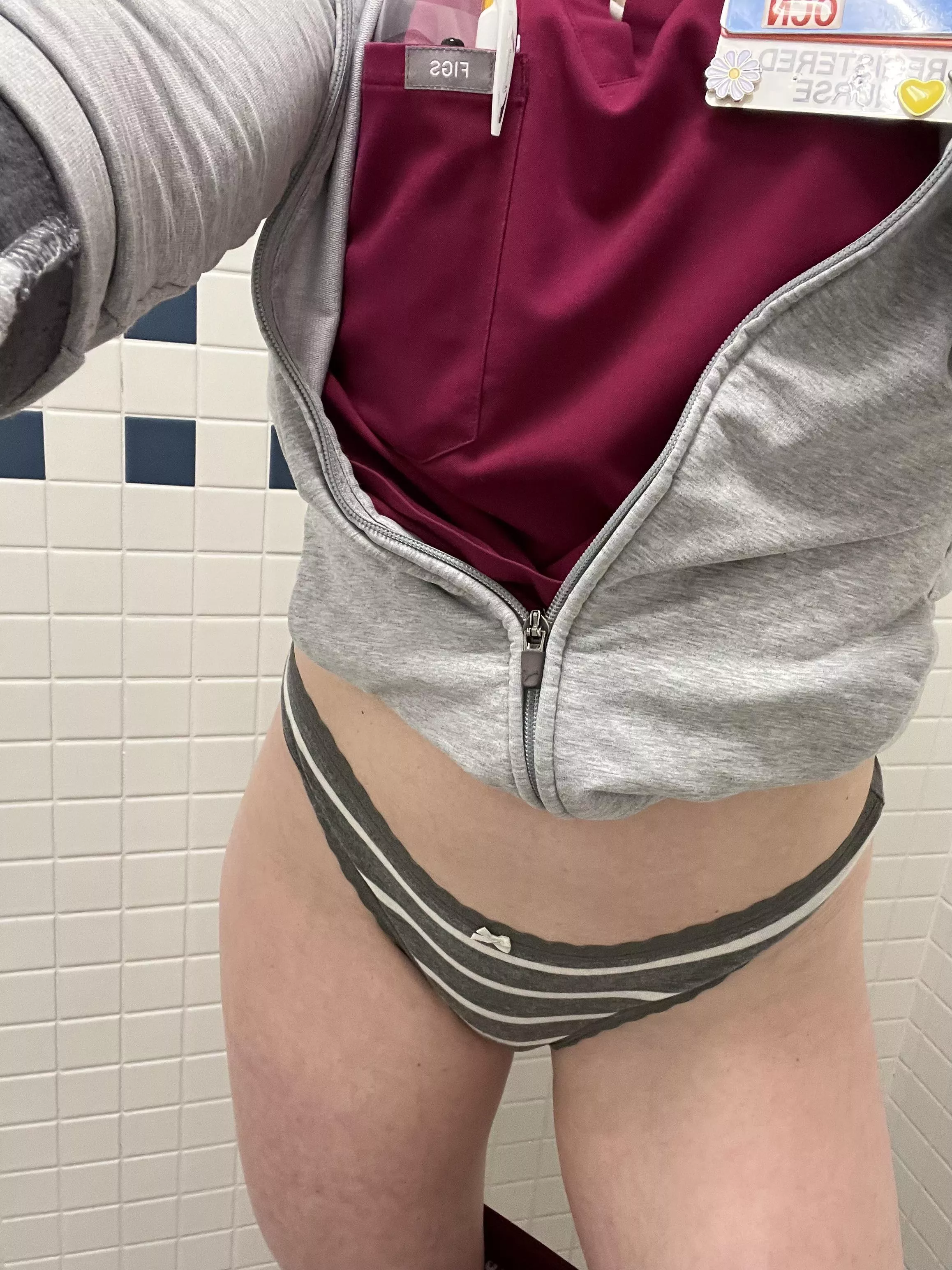 Panty flash at work [f]
