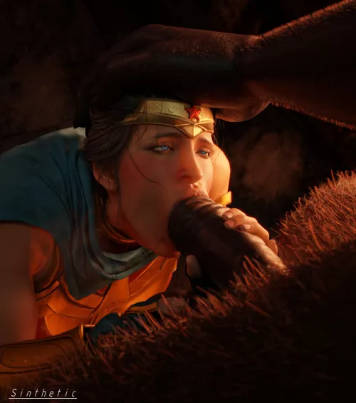 Wonder Woman stuffing her mouth (Sinthetic) [DC]