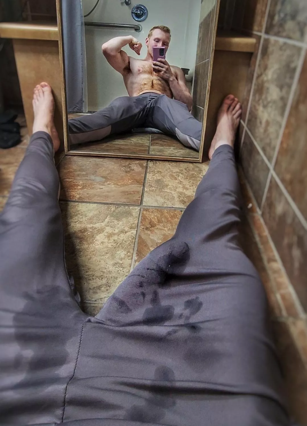 I took this in the gym shower with the door unlocked, would you follow me in after my workout and worship my pump?