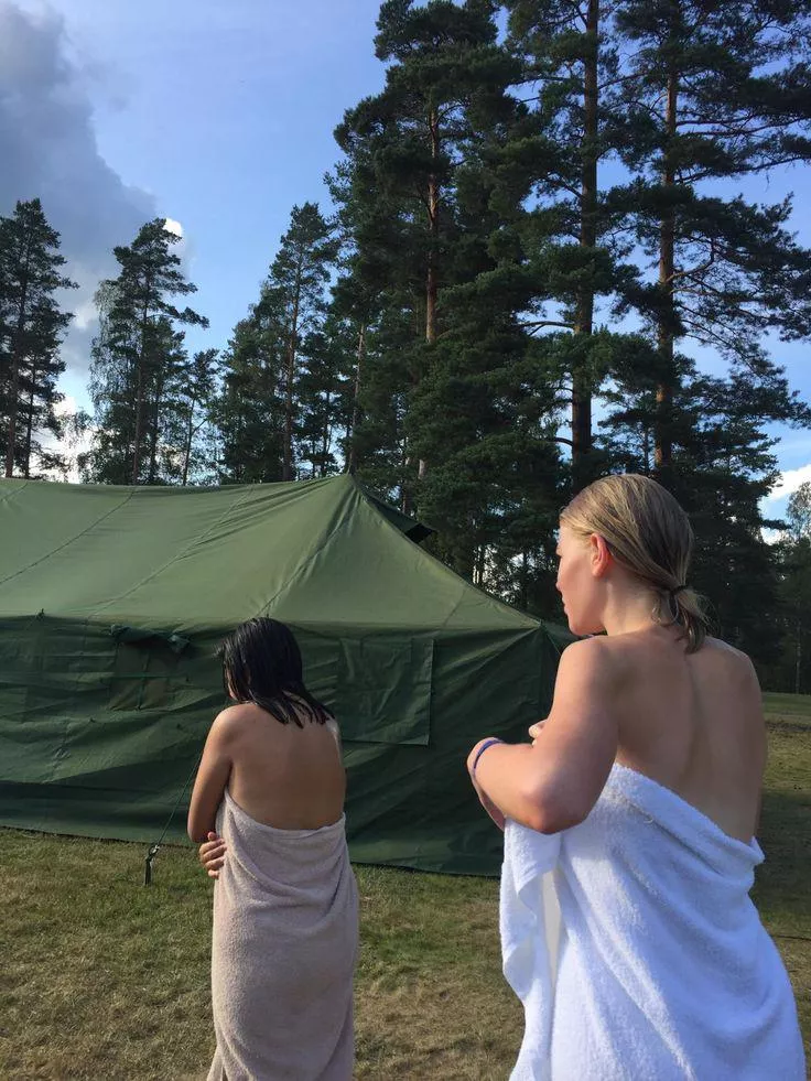 When your two girls ready to burn in tent. It's perfect threesome ig
