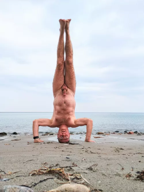 Yoga time on the beach