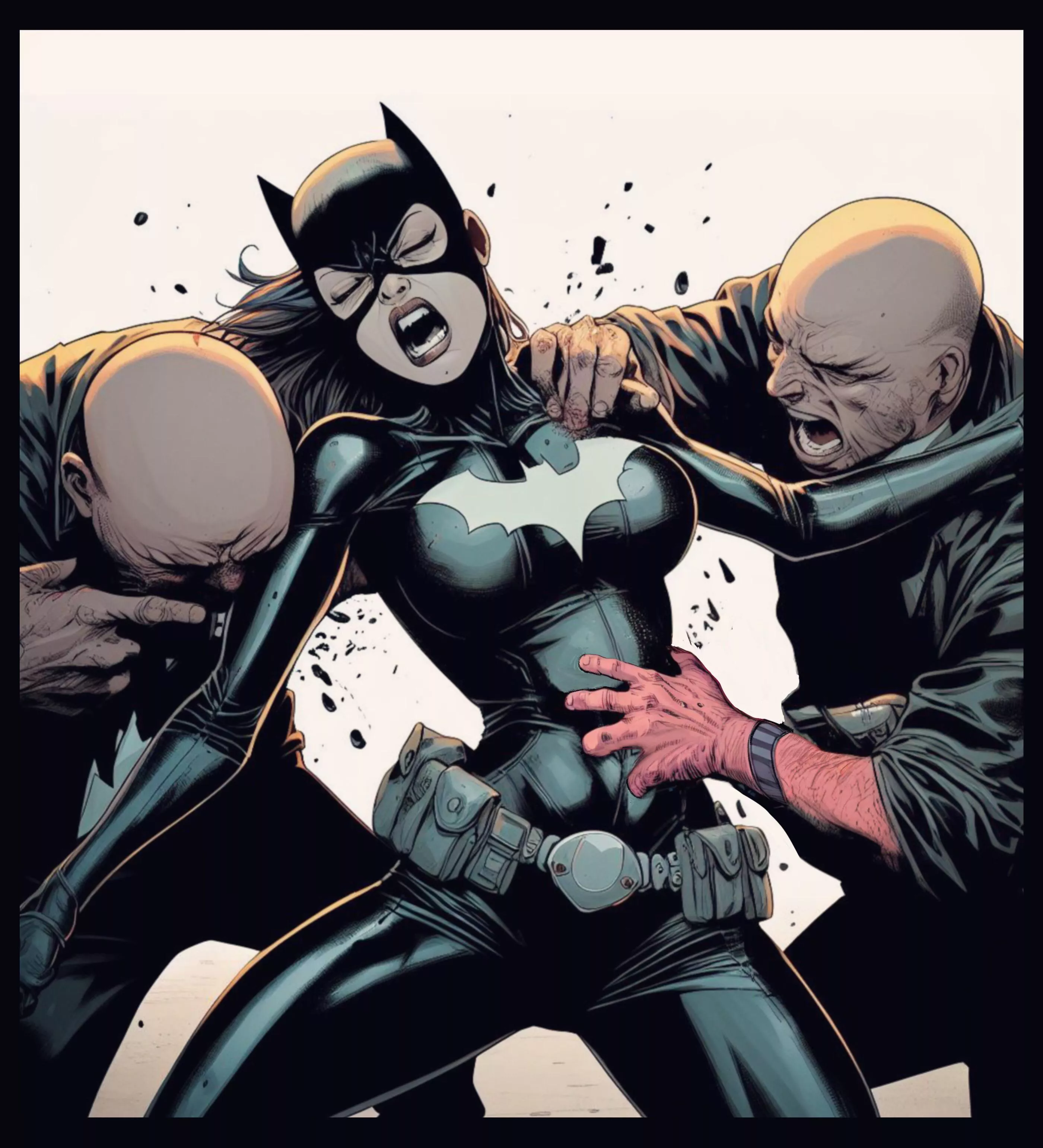 Batgirl in a hard time against thugs