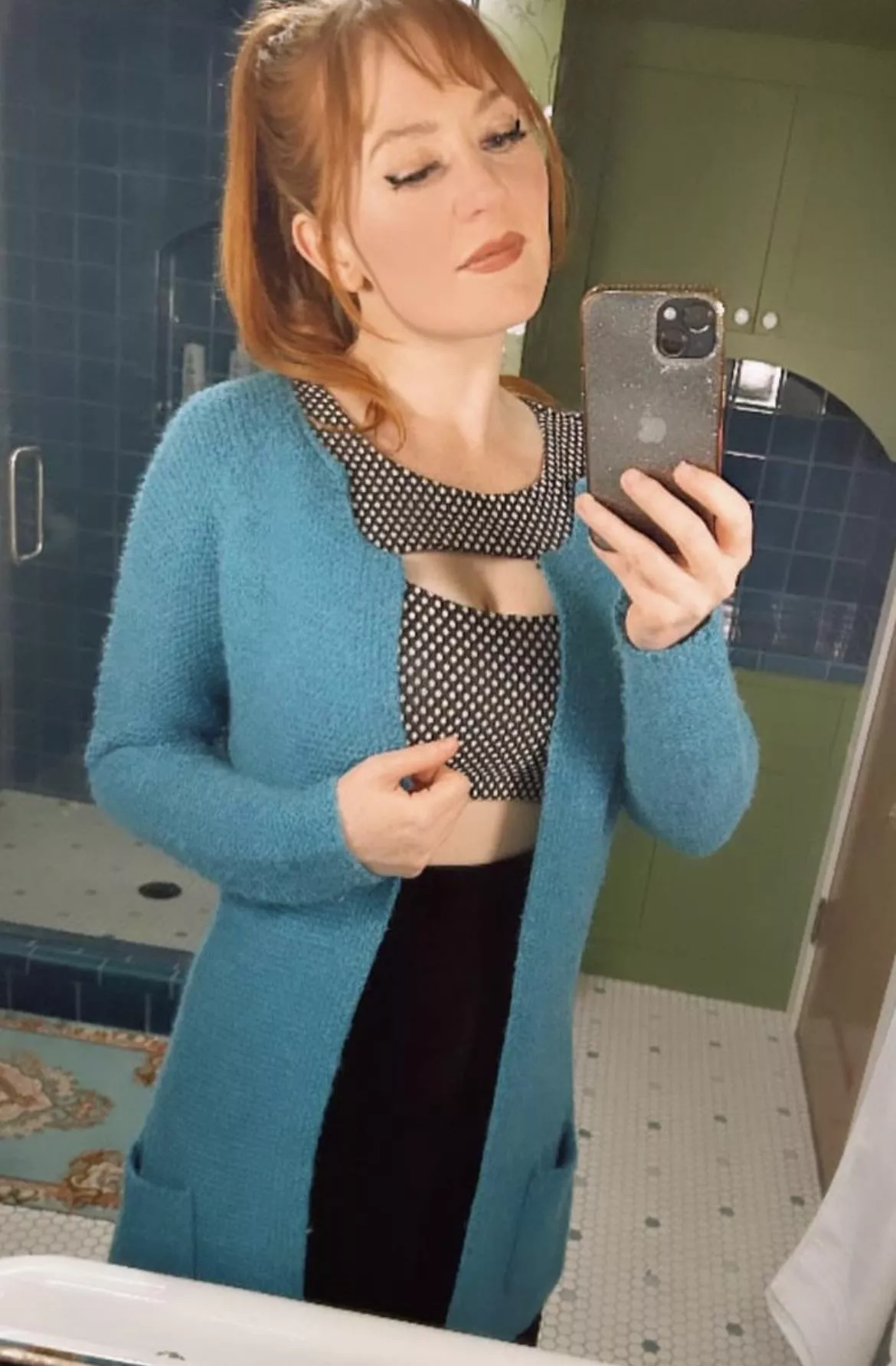 Fuzzy blue sweater 