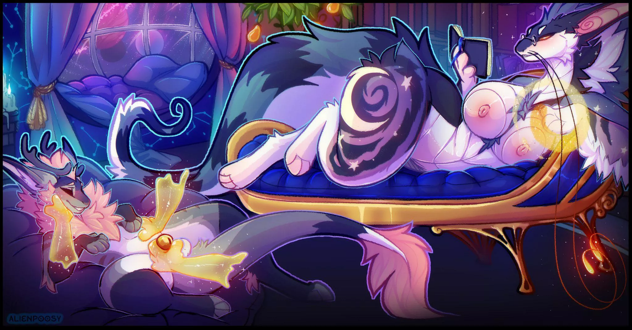 Keeping her pet entertained [MF] (Alienpoosy)