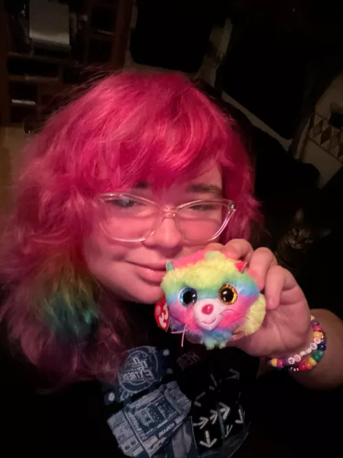 thinking about making a fursona or general furry oc based on this wonderful plushie i got. should i? also he reminds me of my hair :)