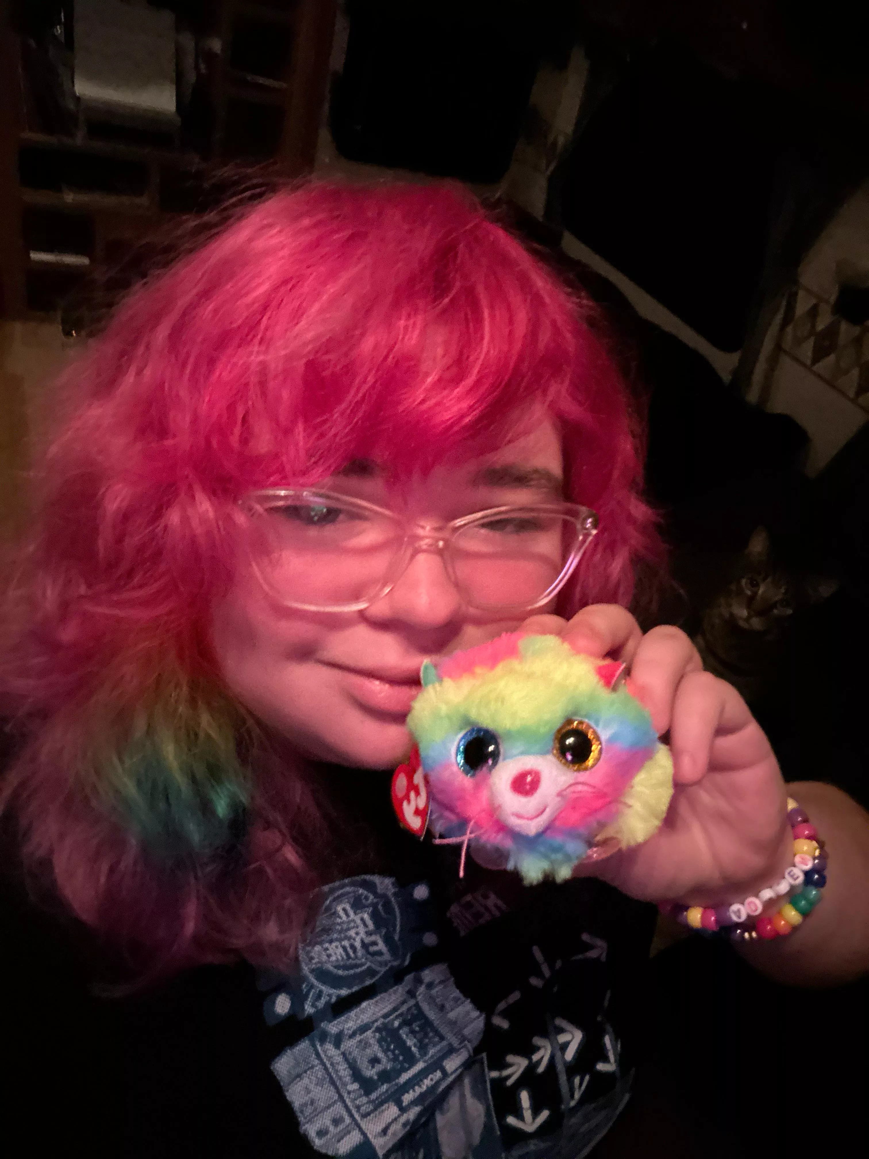 thinking about making a fursona or general furry oc based on this wonderful plushie i got. should i? also he reminds me of my hair :)