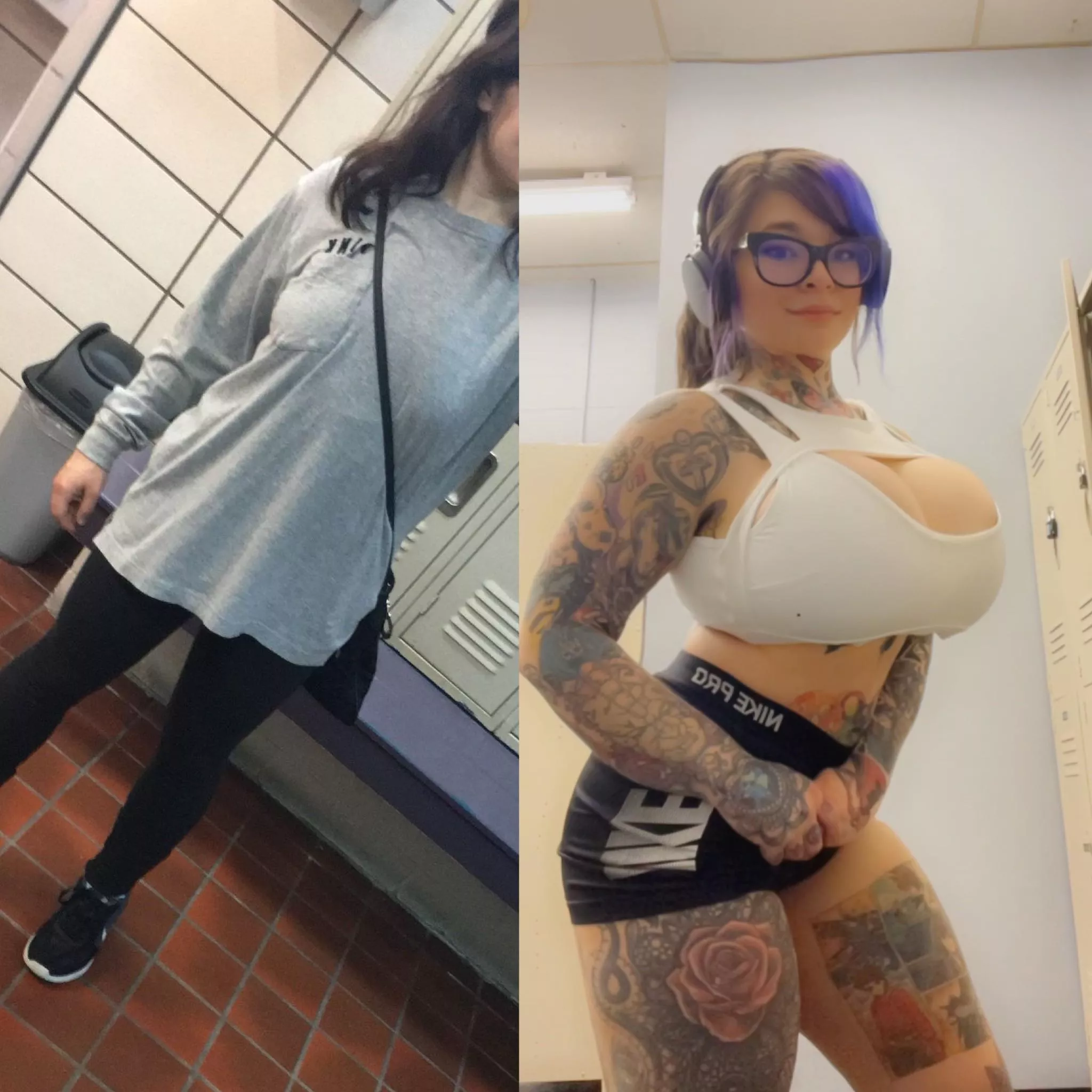 What I used to wear to the gym (2018) vs what I wear now