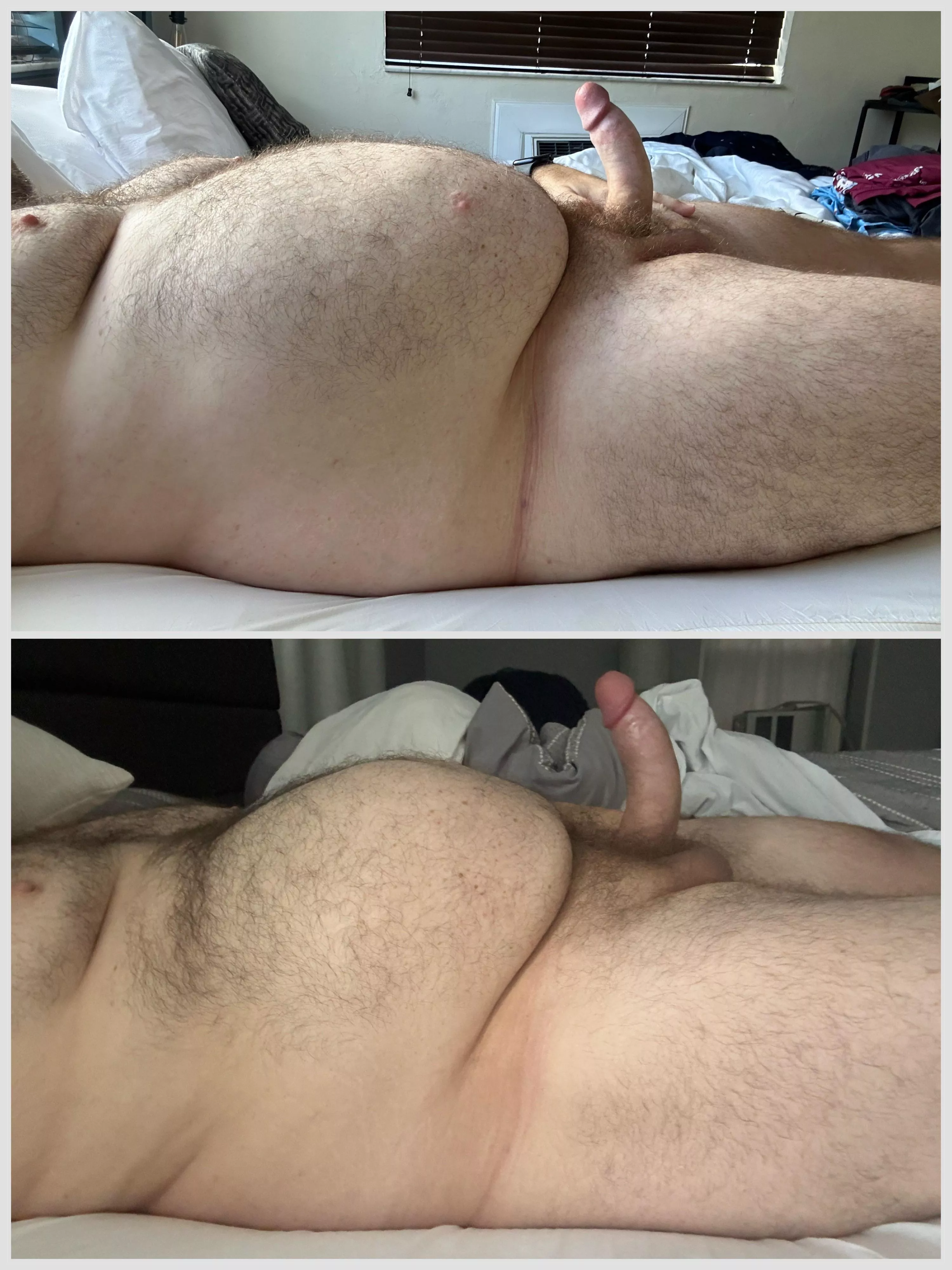 After 44lbs my pushed out belly doesn’t overpower my cock quite as much.
