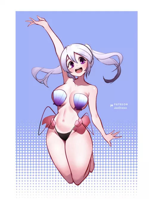 An original character with a seashell bra