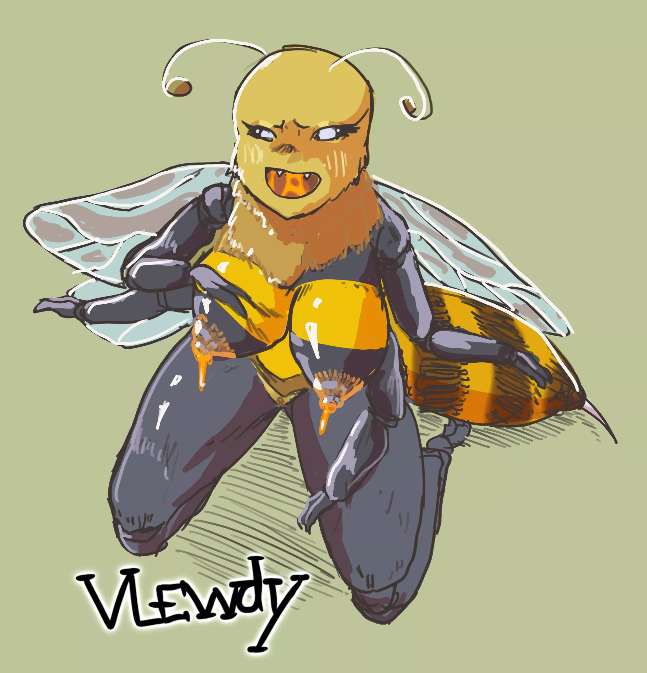 Honey is stored in the b ... Boobs? (vLewdy)