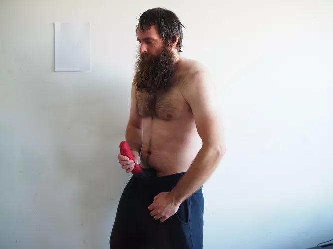 Me, with a large 10,5 inch red dildo