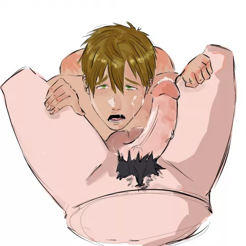 Makoto on his knees quick sketch (by me) ~Free! Anime series~