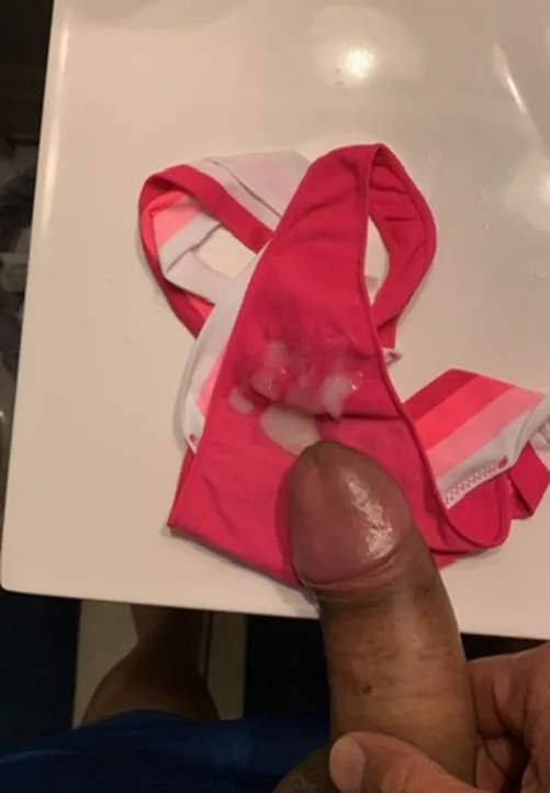 Small load on wife’s panties 