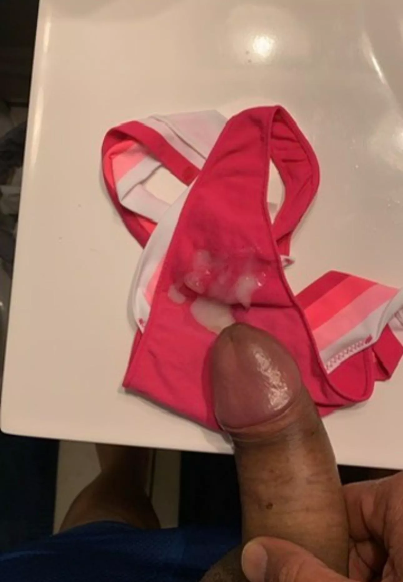 Small load on wife’s panties 