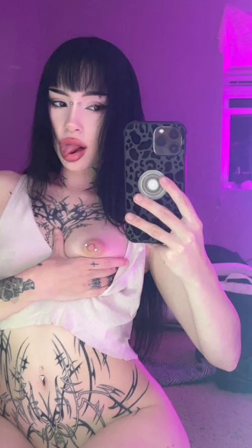 I love it when you lick my boobies and tats