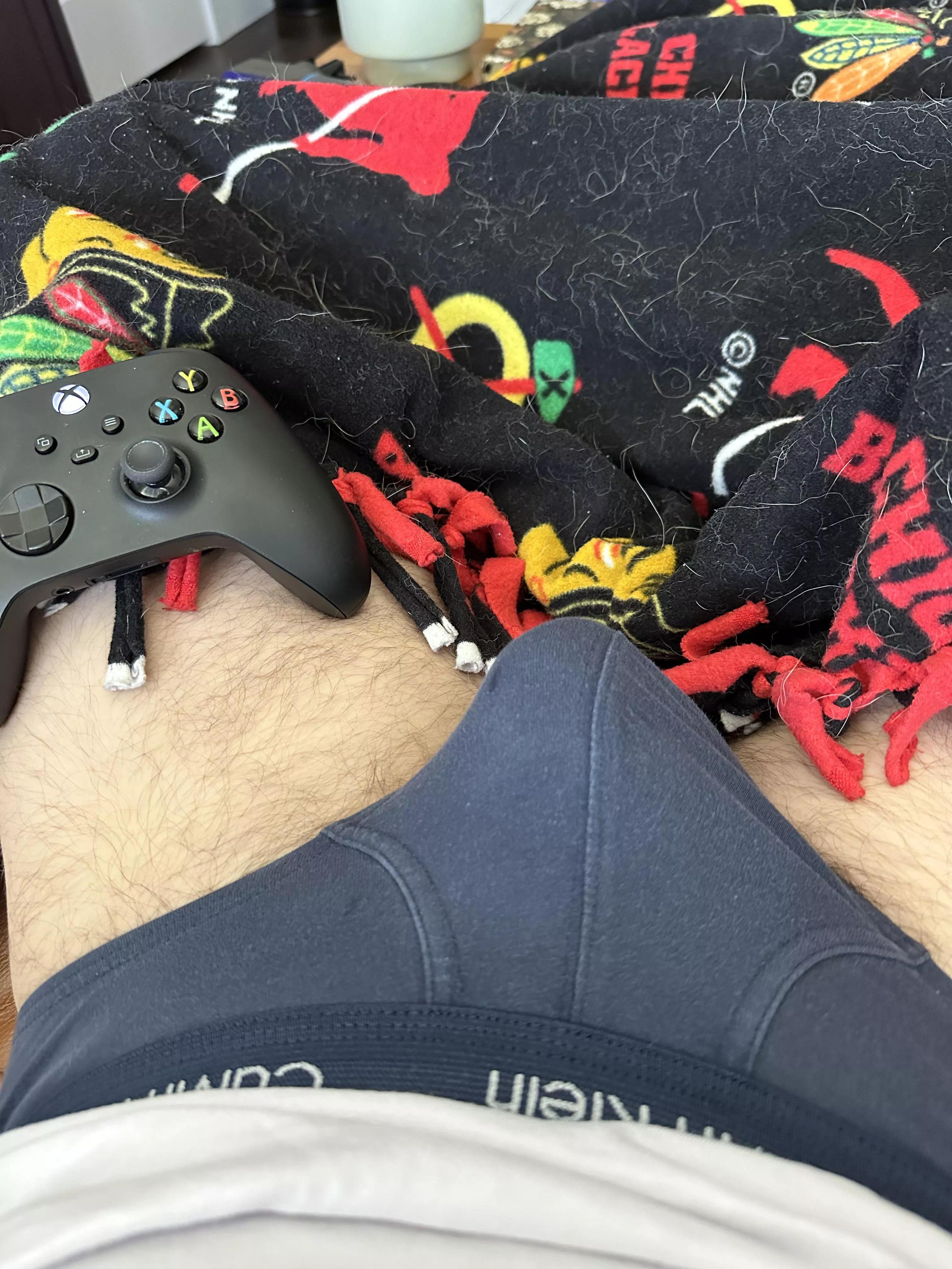 Just a gaming bulge… with a little precum 😏