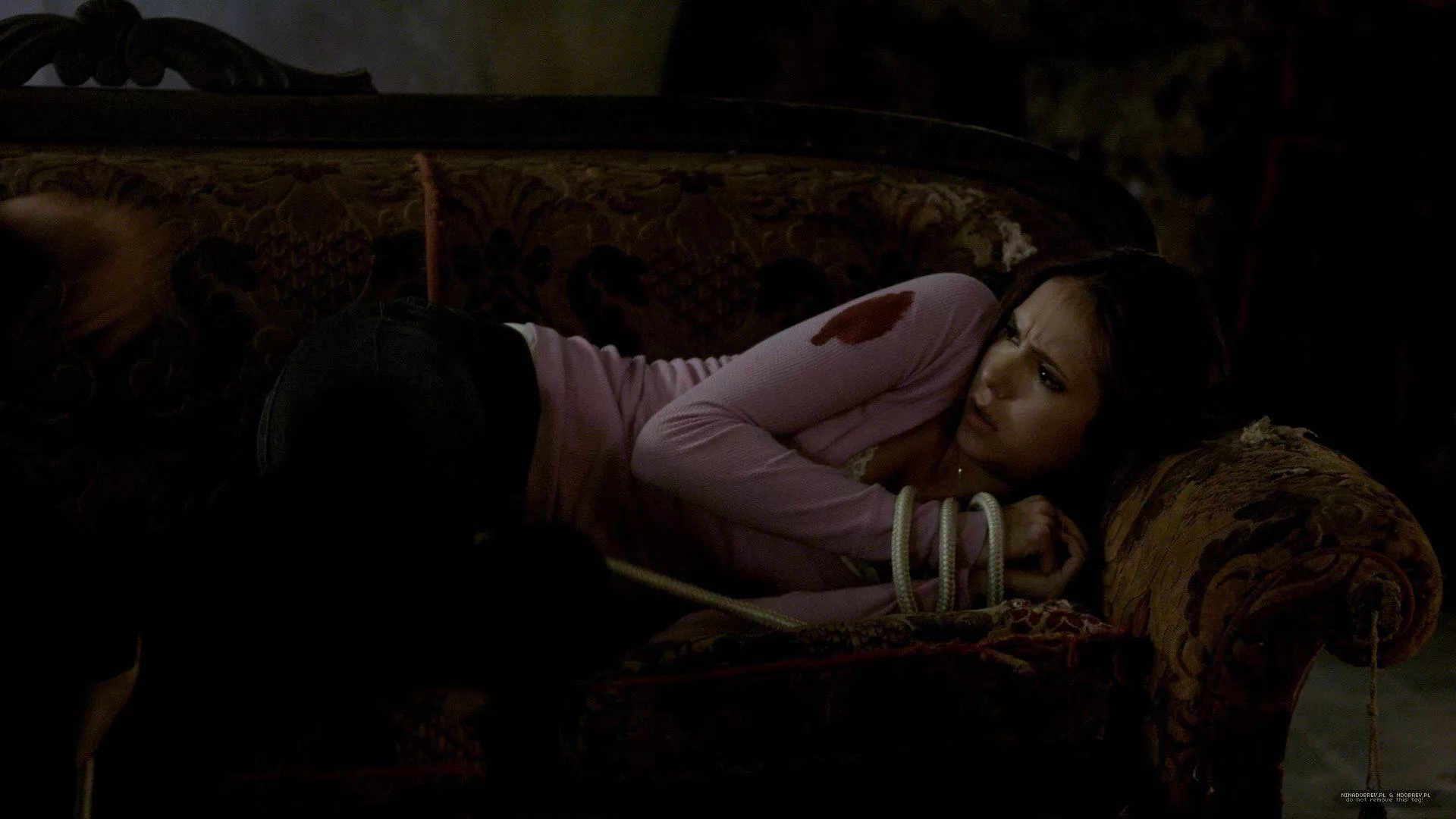 Nina Dobrev is captured and brought to you to use for your bdsm desires. what bondage and torture will you put this fucktoy through?