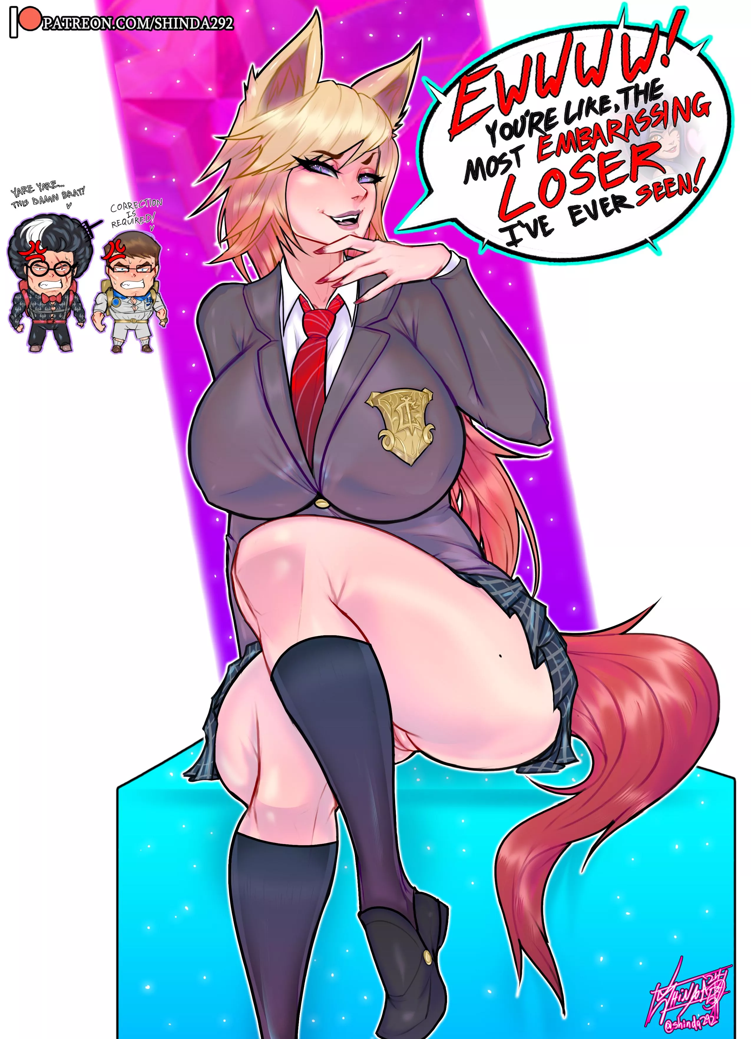 [OC] Smug Popular Girl Star-Guardian Ahri teases you! (Shinda292)