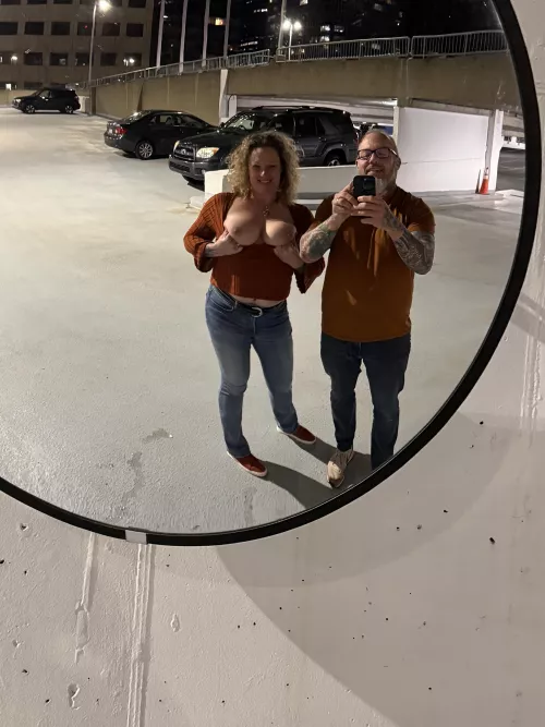 Parking garage mirror