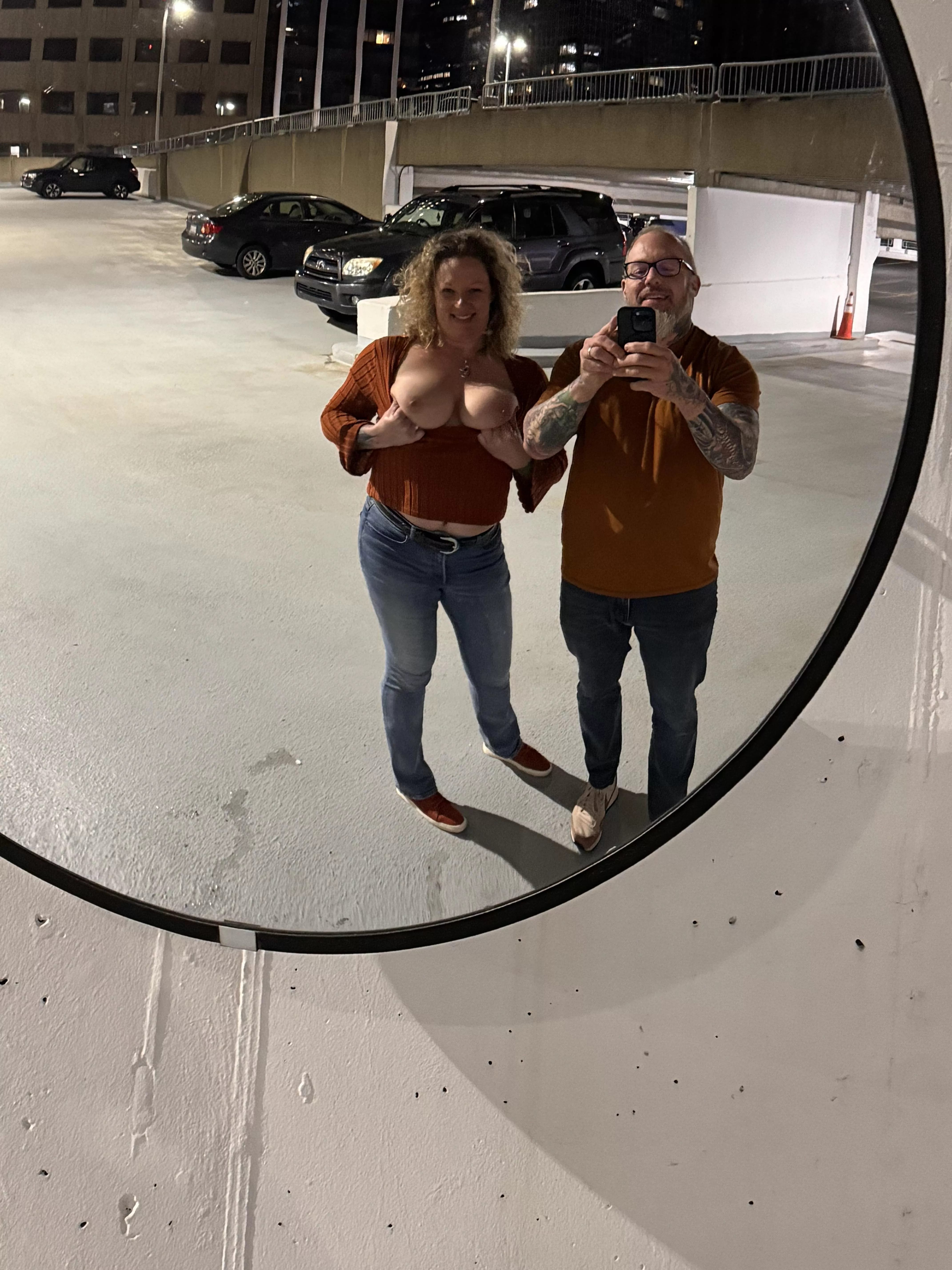 Parking garage mirror