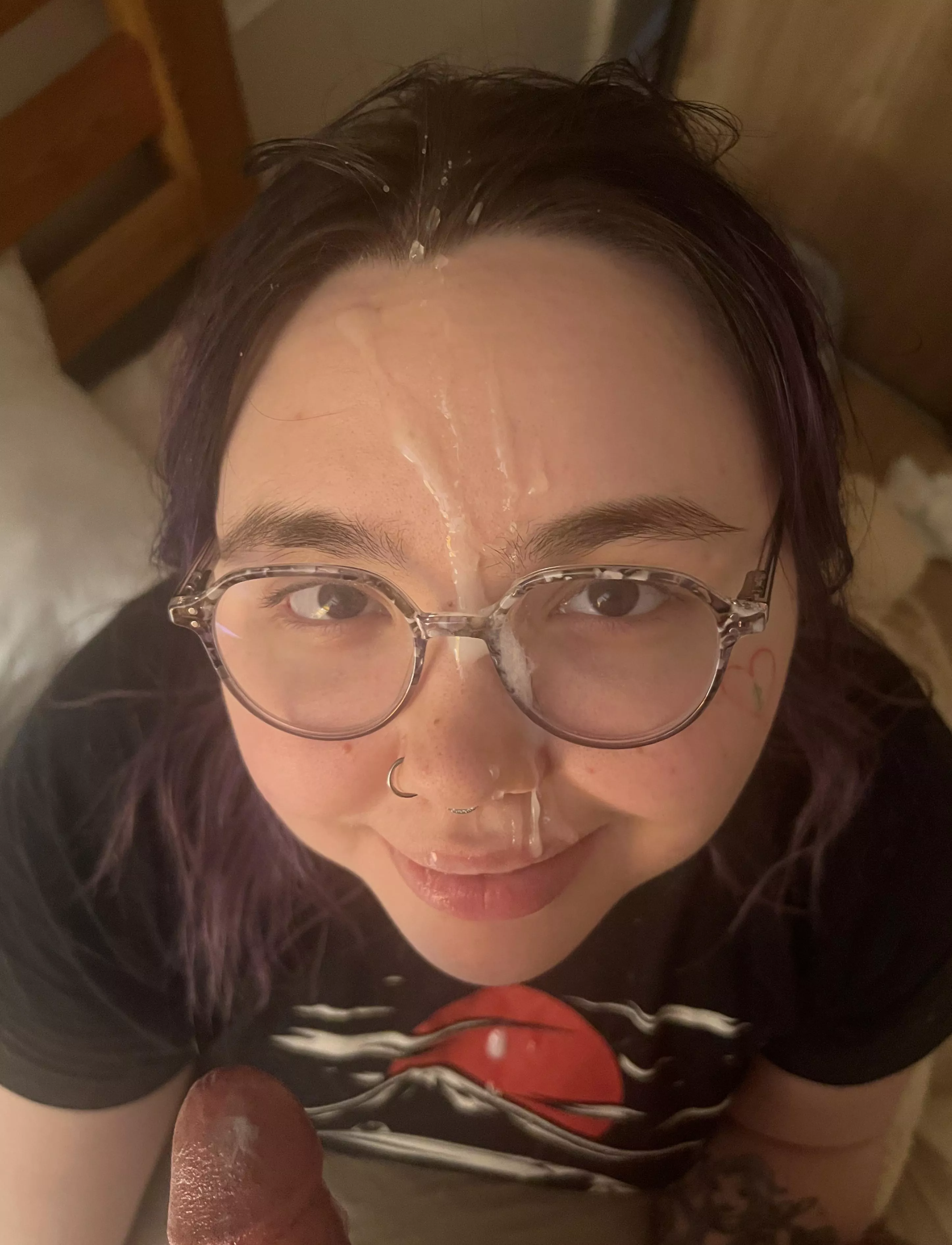 I love it when my face is thickly covered with warm cream