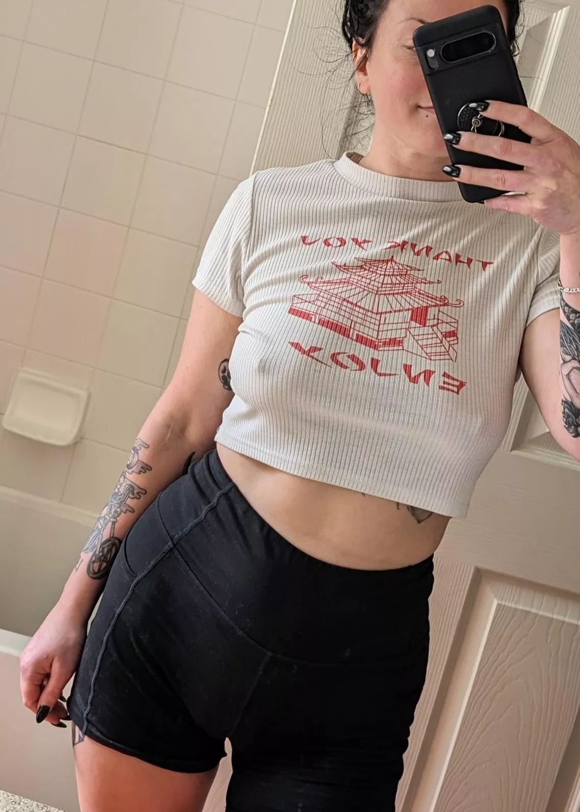 I love teasing going braless in a white shirt 😈