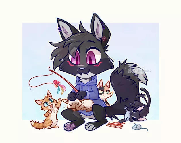 Playdate with the kittens🦊 🐈
