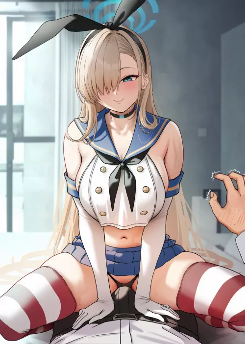 Asuna in Shimakaze's clothes