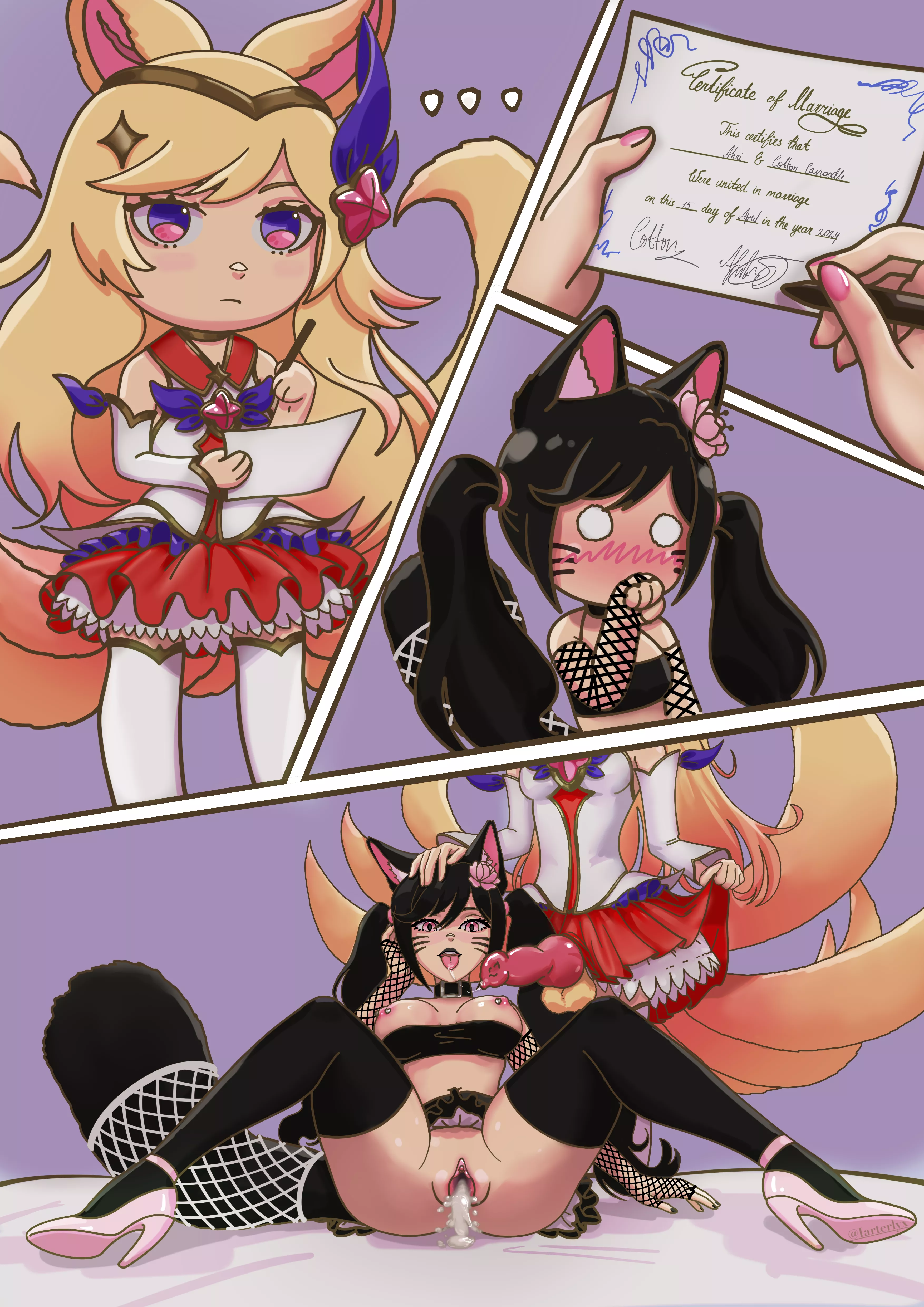 Cotton Canoodle and Star Guardian Ahri (Iarterlyx)