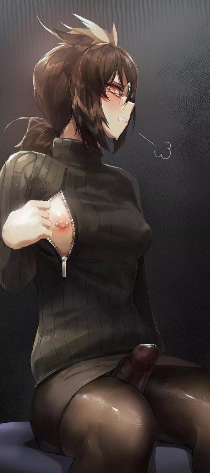 Flashing a titty and a little something else (mone) [arknights]