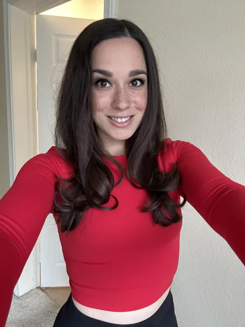 I’m challenging myself to wear more red.