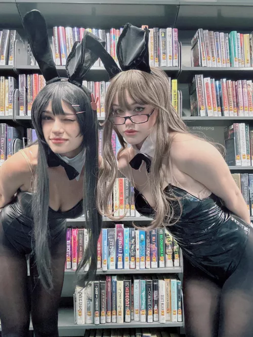 My friend and I cosplaying Mai and Rio Futaba