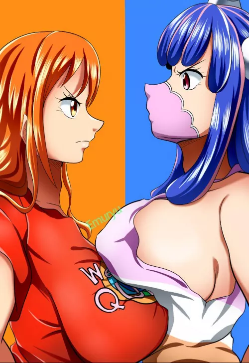 Nami and Ulti are having a Boobs Challenge.

They are asking for your opinion on which breast is better, write it in the comments