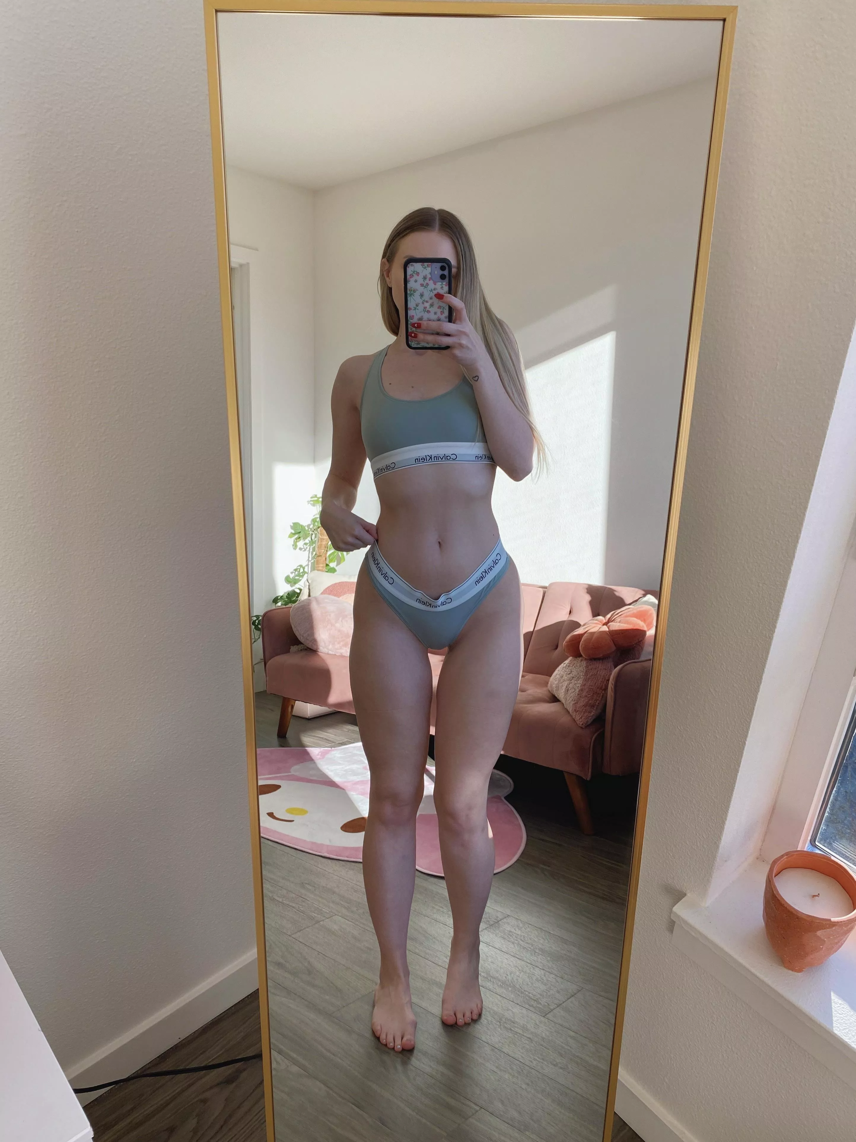 casual in my green CK set today [f]