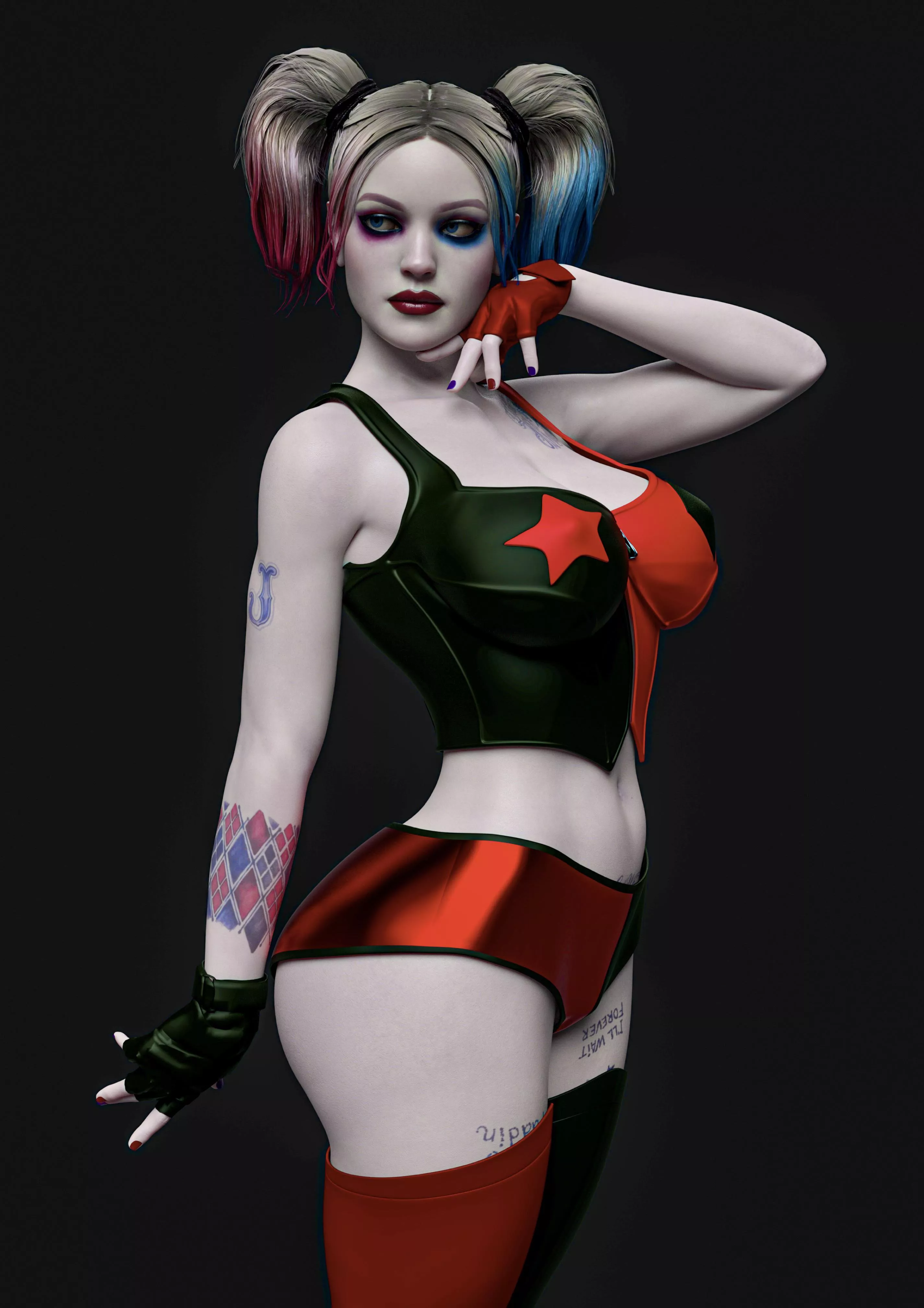 Harley Quinn pinup (agent_4_tea_se7en)