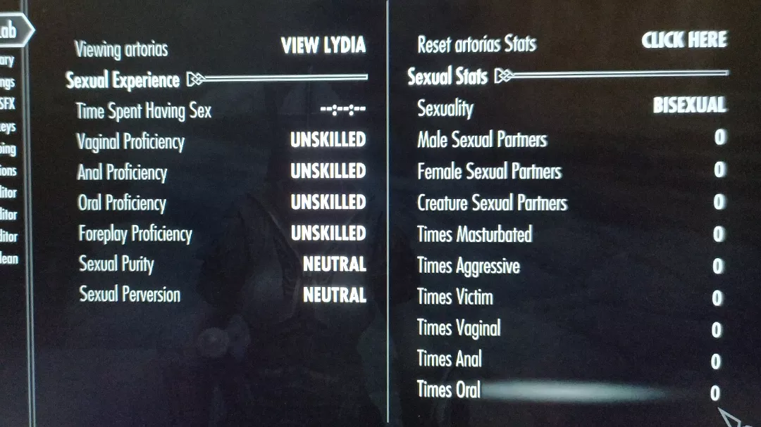 Sexlabs+ stats won't change 