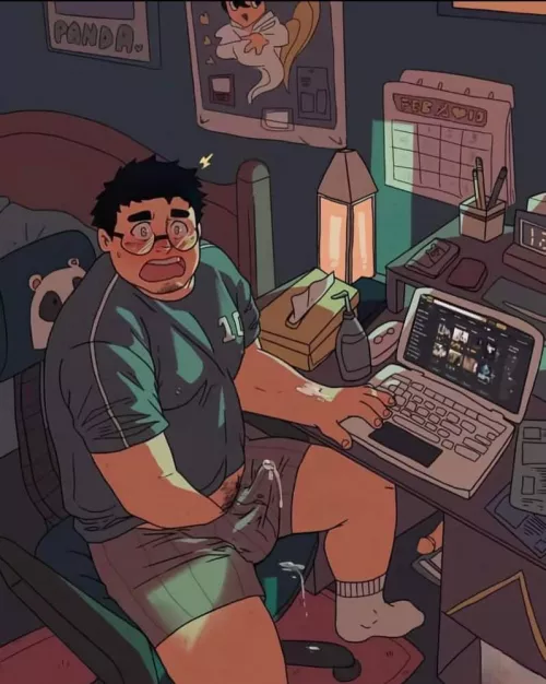 Discovered red-handed. 🥵 (unknown artist)