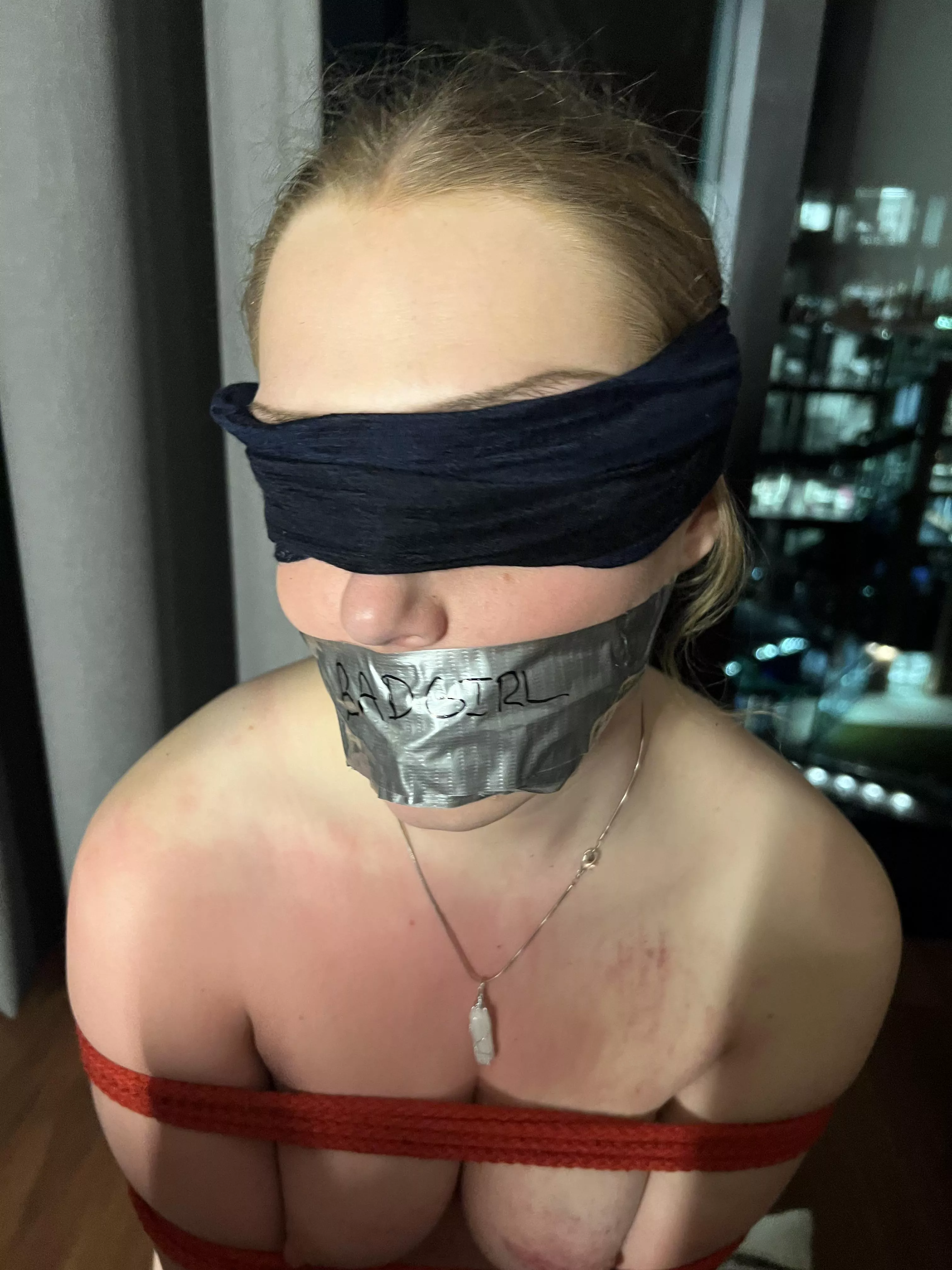 POV:  You talked the cute young housewife next door into being tied up. 