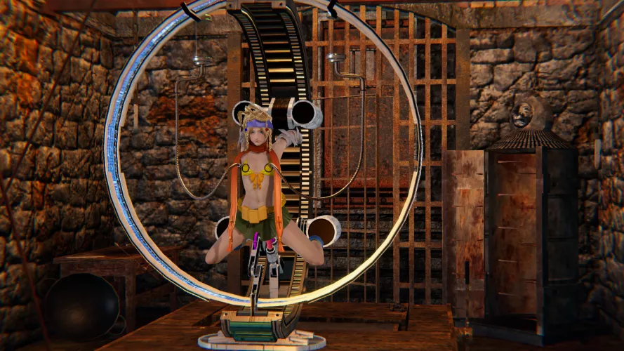 Rikku was my 12 year old crush so I feel a little guilty for attaching her to that machine but well, she has teased me for going on 25 years! (NOT AI)