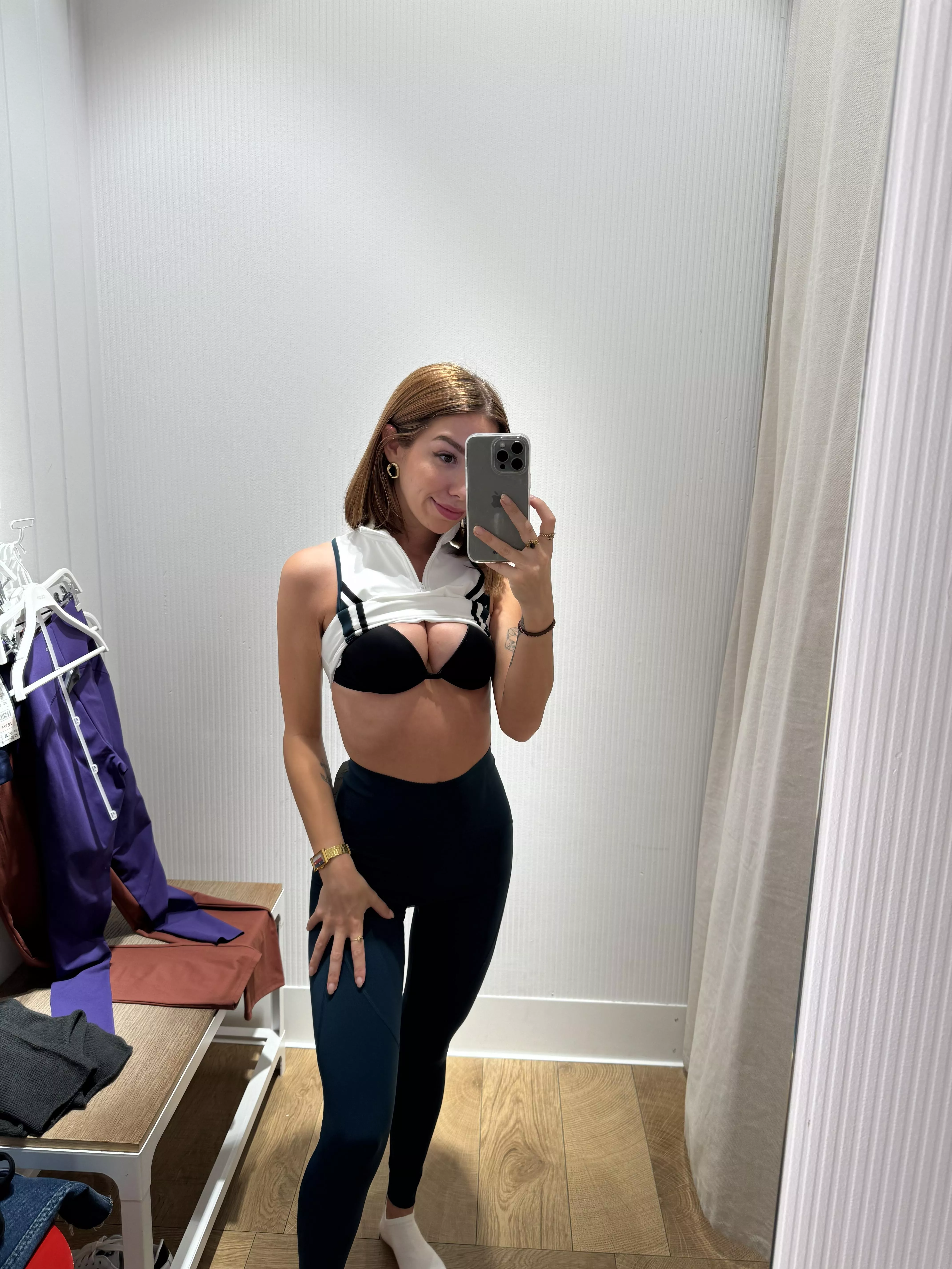 Watch me strip in the changing rooms