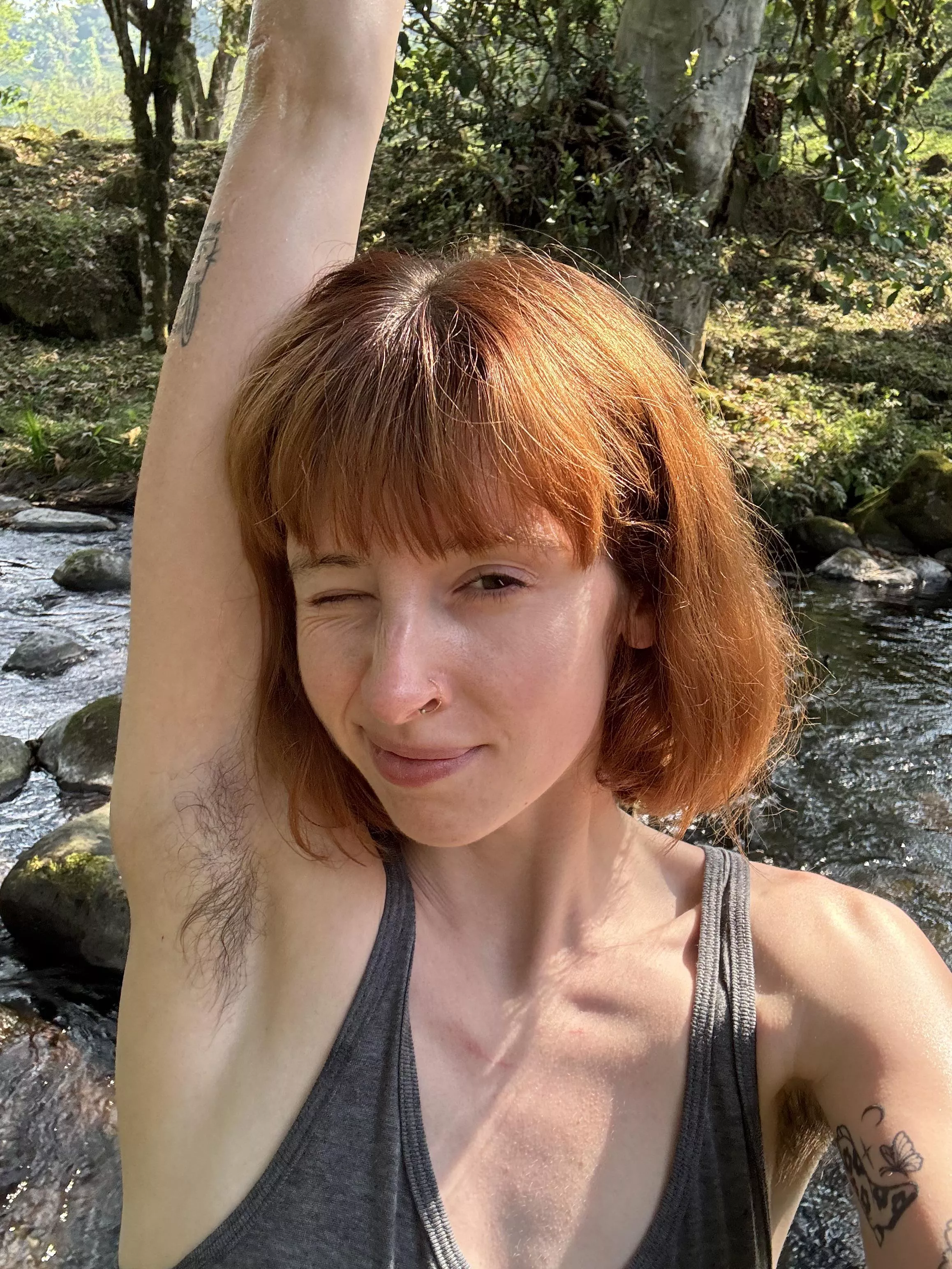 Fuck me? Even though I’m sweaty from the forest