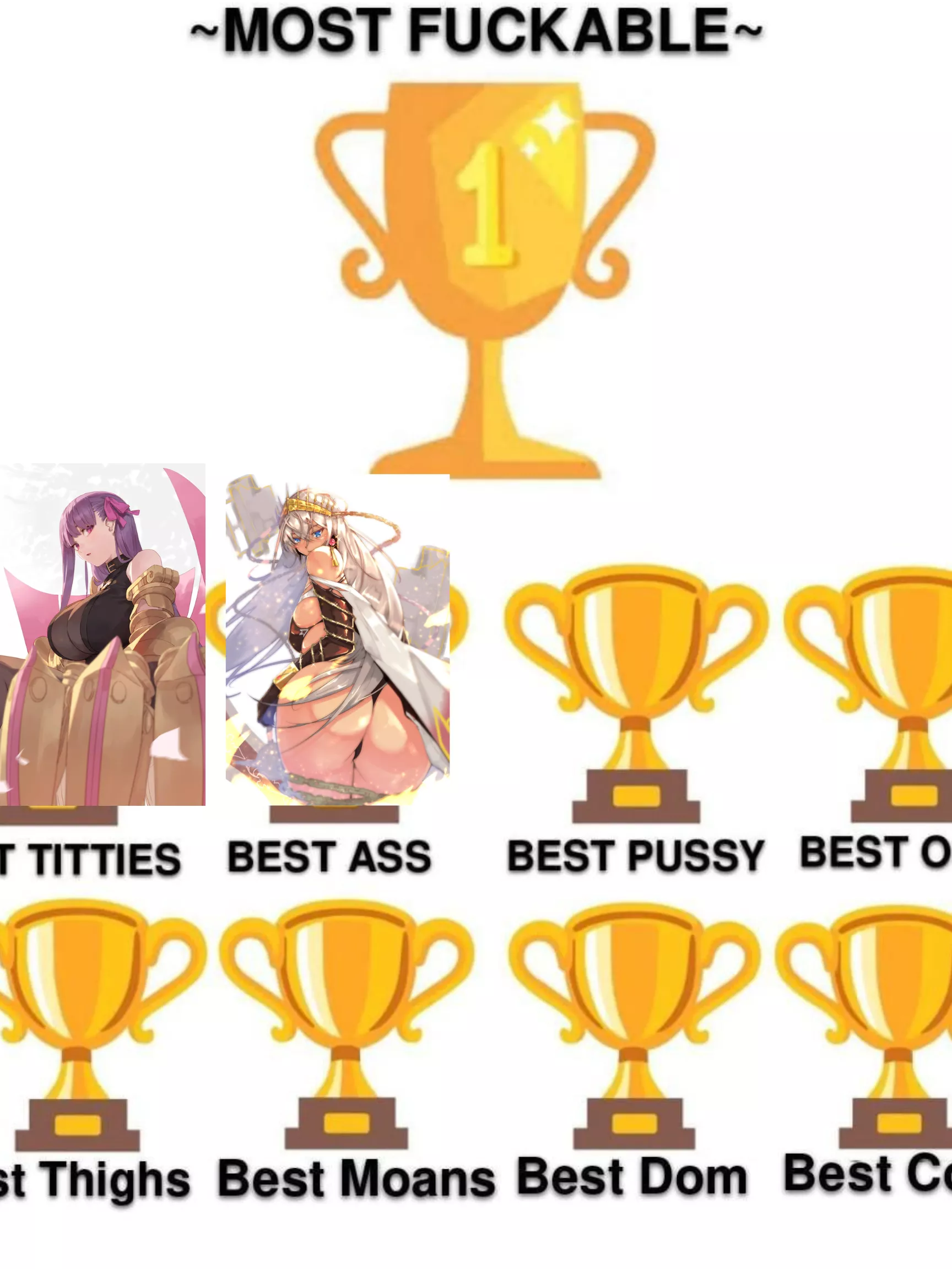 grail whores tourney # 3 thanks for voting yet again winner is Zenobia voted for greatest rear end