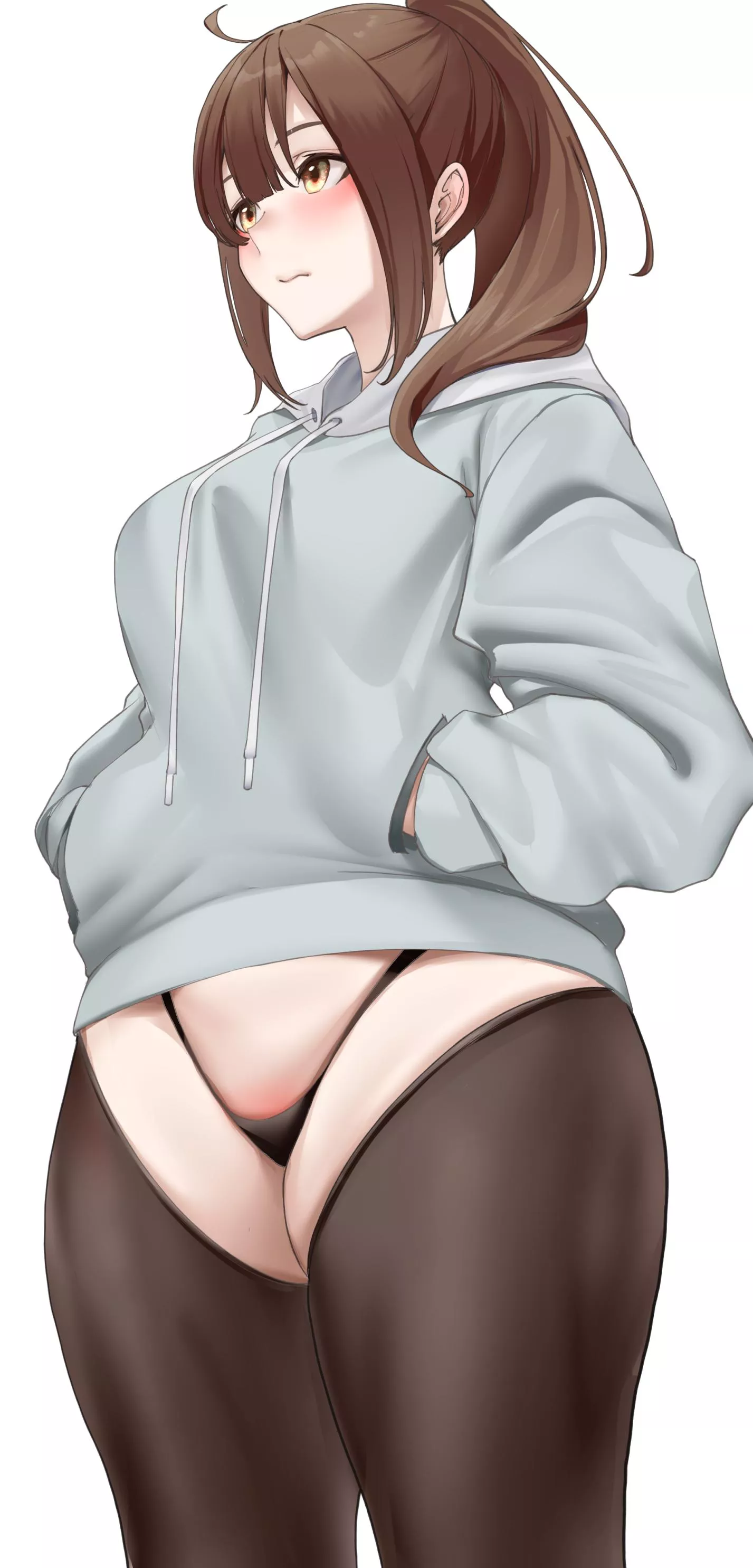 Hoodie & Slanted Thigh-Highs 