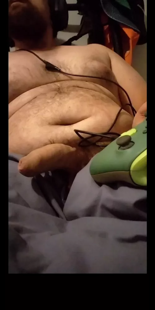 Not the most flattering angle of Mr_Nerd but I think it sums him up, chubby hubby who's a horny gamer