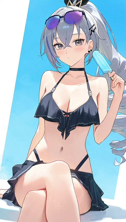 Silverwolf in a swimsuit